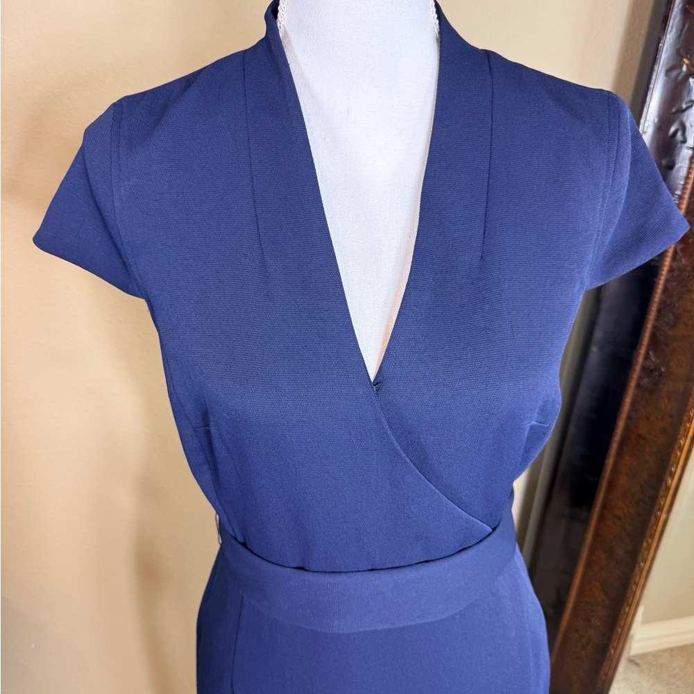 J. Crew Navy Satin textured Dress size 6